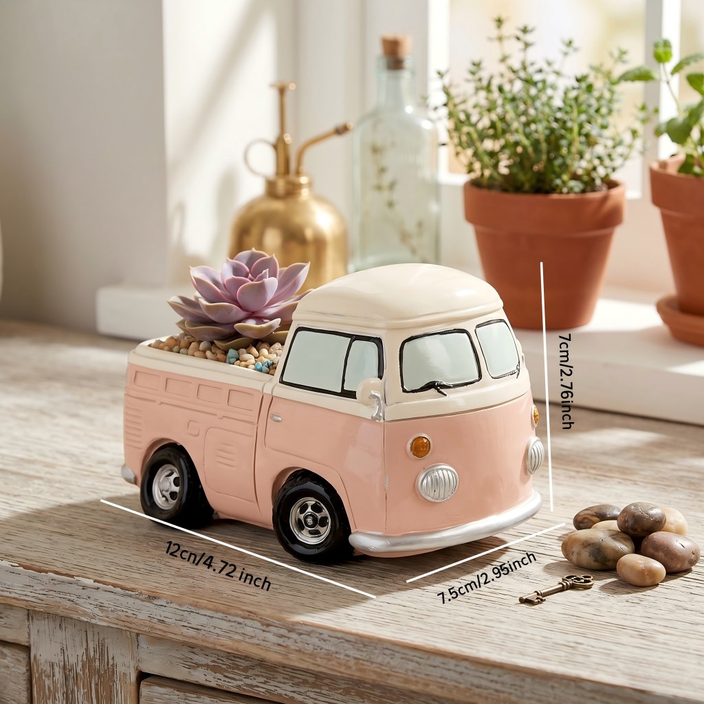 Vintage Różowy Mini Autobus Do – Echeveria Succulent recenzja i cena